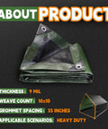 Tough As Nails Heavy Duty 8x10 Foot Waterproof Tarp 9 Mil Thick Finished Size Poly Tarp Cover With Metal Grommets And Reinforced Edges