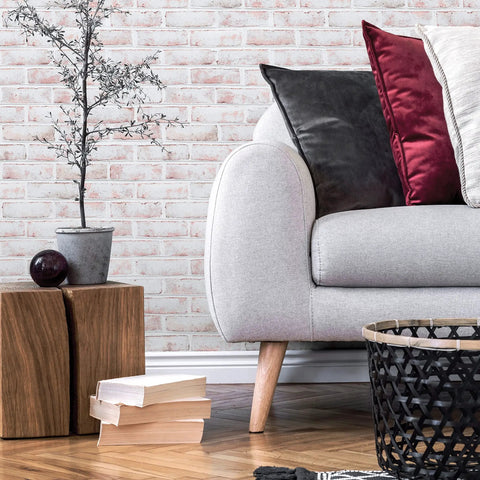 Black Brick Textured Peel And Stick Wallpaper Removable Self Adhesive For Easy Diy Wall Makeovers No Mess No Glue 20.5 Inch By 16.5 Foot Realistic Brick Look Made In USA behind modern furniture