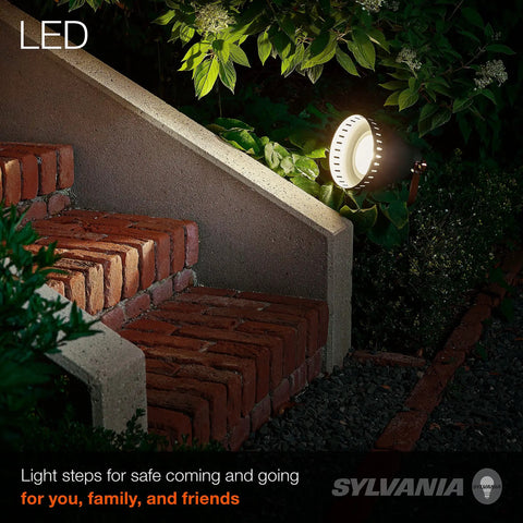 Beast Mode Bright PAR38 LED Bulb 25W Equivalent to 150W, 15 Degree Spot lighting brick steps outdoors