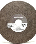 Real Deal No Drag Heavy Duty Deburring And Polishing Wheel 6 Inch Diameter 1 Inch Wide With 1 Inch Arbor Fine 10S Grit viewed from the front.