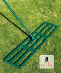 Heavy Duty Lawn And Yard Leveling Rake 45 Inch By 10 Inch with Wall Mount Hook on grass for leveling soil and topsoil