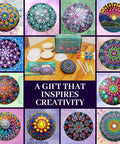 Rock Painting Kit With Dotting Tools And Stencils And Acrylic Paints For Easy At Home Relaxing DIY Arts And Crafts Includes 5 Wooden Rocks 6 Mandala Stencils 12 Vibrant Colors And All The Dotting Tools For Adults And Women