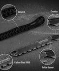 Tactical EDC Pry Bar For Survival And Everyday Carry Three Point Eight Inch Multitool With Non Slip Handle Carbon Steel 1066