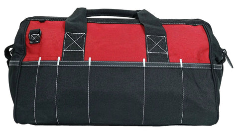 18 Inch Water Resistant Tool Bag With 29 Pockets Including 13 Internal And 16 External Shoulder Strap Heavy Duty 600 Denier Polyester