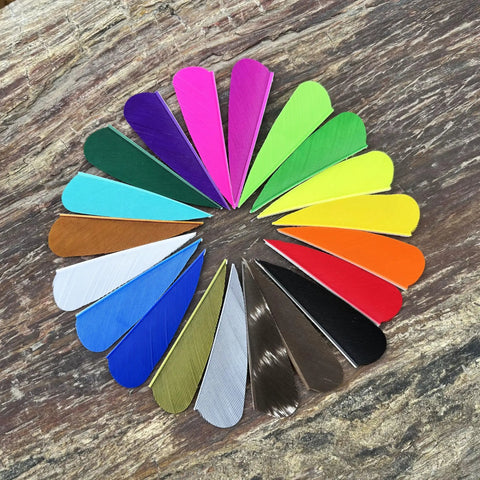 2 Inch Archery Fletching Feathers Dope Turkey Feathers Left Wing Right Wing Pack Of 50 For DIY Hunting Arrows Colorful Display