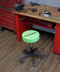 Pneumatic Mechanics Stool With Wheels Adjustable Height from 20 to 26 Inches 250 lb Capacity in garage setting