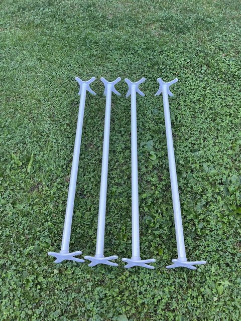 Adjustable Dog Agility Cavaletti Jump Set Of 4 For Backyard Training And Rehab, 36 Inch Bars With End Connectors on grass
