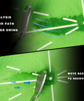 Golf club swing path on 8x17 Inch Premium Impact Golf Mat Upgraded Version With Path Feedback for practice and hitting.