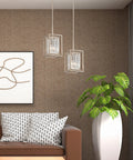 Modern room with Linares 1 Light Mini Pendant With Crystal Prism Shade In Dope Aged Platinum Finish Steel Fixture