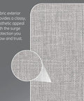 Close-up of fabric texture on Five Outlet Extender With USB Ports Twin Pack Surge Protector 560 Joules Side Access.