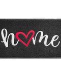 Heavy Duty Non Slip Door Mat For Indoor Outdoor Use 30 By 17.5 Inches, Easy Clean Front Entrance Mat That Grabs Mud Without Absorbing Water, Great For Garage Entryway Patio High Traffic Black with "home" text design.