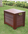 Wooden Patio Cooler With Eucalyptus Exterior And Double Wall Insulation Fully Assembled Ready For Backyard BBQ Sessions Side Carry Handles Durable Outdoor Party Cooler