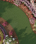 Curved garden border with vibrant flowers using 4 Inch Composite Landscape Edging Kit, 40 Foot Brown, Contractor Grade Edging For Lawn And Garden Borders