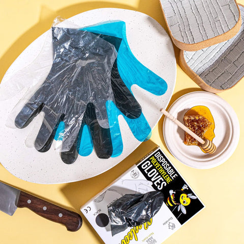 Disposable Gloves Bulk Pack 500 Count One Size Fits Most For Food Safe Handling in Kitchen And Food Prep Packshot