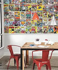 Classic DC Comics Covers Peel and Stick Wallpaper Mural, 7 Panels, 126 Inches Wide by 72 Inches High, Removable in modern kitchen