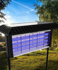 Solar Powered Bug Zapper For Outdoor Use Waterproof Backyard Mosquito And Fly Killer 4500V Grid placed in a garden