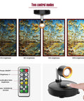 Two Pack Cordless LED Spotlight With Rotatable Heads For Indoor Art Paintings Dartboard And Bedroom Displays Battery Operated Picture And Accent Lights Remote Or Manual Power Easy Install showing brightness levels and remote control