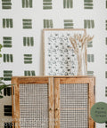 Wood cabinet against a wall painted with All-In-One House And Furniture Paint Matte Finish Palma Green No 51 1 Quart