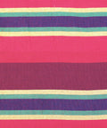 Close-up of Cotton Blend Bahamas Hammock In Burgundy With Caribbean Colors showing fabric stripes pattern.