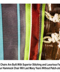 Armrest Ready Hammock Chair With 12 Pattern Options, Breathable Rope Fabric For Indoor Outdoor Swing, Tropical Stripes