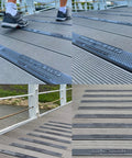Close-up of stair treads 16x2 inch with screws down strip for safety on wet slippery stairs non slip foot grip antislip slip resistant decks