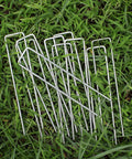 Beefy 6 Inch Galvanized Steel Garden Stakes Staples U Shaped Ground Pegs For Securing Weed Fabric Landscape Netting Ground Sheets And Fleece Anti Rust Outdoor Lawn Yard Stakes Pack Of 10