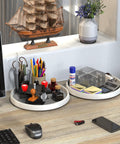 Office items on 12 Inch Lazy Susan Spice Organizer Rotating Tray Set 5 Pack Non Slip Rimmed Edge No Tools Needed Easy Grab-And-Go