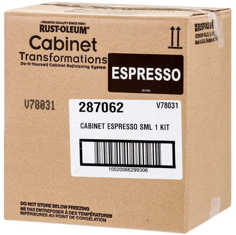 Cabinet Transformations Premix Kit Small Espresso box with label for easy cabinet makeover; works on wood, melamine, laminate, metal.