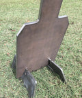 Portable 3/8 Inch AR500 Steel Shooting Ground Target 12x20 With Stand For 3/4 Inch EMT Conduit on grass