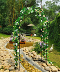 Heavy Duty Rustproof Iron Garden Arbor Wedding Arch, 95.3 Inch High By 45 Inch Wide, Built To Last Pergola Trellis in garden setting