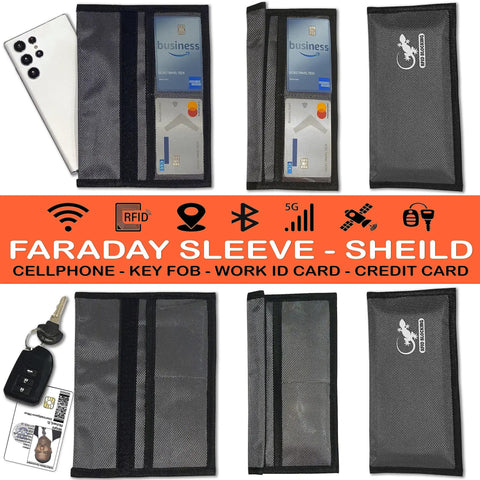 All Signal Shielding Phone And Card Pouch With RFID Blocking And GPS Blocker Dark Gray No Signal Privacy