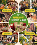 Collage of seasonal gift occasions featuring 15 Variety Lettuce And Salad Greens Seeds Pack With 17700 Plus Non GMO Heirloom Seeds