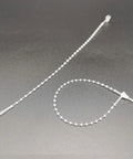 5 Inch Security Beaded Loop Ties Plastic Price Tag Fasteners Adjustable Pin Lock Merchandise Seals For Clothing Shoes And Luggage 1000 Pack White on dark background.