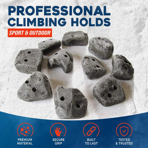50 Large Screw On Rock Climbing Holds For Adults And Teens Perfect For DIY Indoor Outdoor Climbing Walls Garage Gyms And Backyard