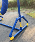 Endurance Agility Tire Jump for Dogs With Lightweight PVC Frame for Indoor or Outdoor Training Standard Tire Included Tough Built A Frame Setup for All Size Dogs Dog Agility Equipment showing sturdy PVC frame on pavement.