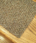 Close-up of Berber Style Carpet Stair Treads Beige Gray 24 by 8 Inches Set of 13 Grippy No Fuss Easy Install Peel and Stick Mats