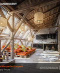 Loft space with wooden beams and decor featuring Incandescent G25 Decor Globe Light Bulb 40W Dimmable E26 Medium Base Clear Warm White