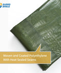 Green Waterproof Tarp 16x20 Feet Heavy Duty All Purpose Poly Cover With 7 Mil Thickness Weatherproof Reusable Outdoor Shield