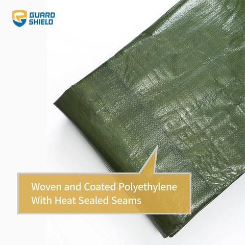 Green Waterproof Tarp 16x20 Feet Heavy Duty All Purpose Poly Cover With 7 Mil Thickness Weatherproof Reusable Outdoor Shield