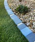 Solar Lighted Brick Edging Kit 20 Foot Yard Border With 24 Interlocking Plastic Bricks And 4 Built In Lights Terra Cotta And Gray Color