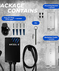 Beefy Level 2 EV Charger With WiFi Smart Connect accessories including cord, J1772 plug, mounting bracket, and screws.