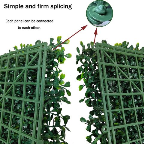 Simple and firm splicing of Faux Ivy Privacy Fence Panel 40 by 120 Inches 33.5 Sq Ft Coverage UV Resistant Boxwood Backdrop