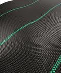 Heavy Duty Woven Weed Control Fabric 6 by 33 Feet Black Ground Cover Membrane with green stripes for gardens and lawns