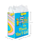 13 Inch Large Dr. Seuss Graduation Gift Bag with Tissue Paper and Card Oh The Places You'll Go for High School College Kindergarten Nursing