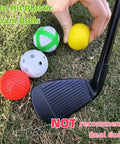 Retractable Metal Shaft Golf Chip Club With Durable ABS Head on grass with colorful soft foam balls for practice