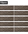 Non Slip Stair Treads Carpet Mats For Wooden Steps 10pcs Indoor Stair Runners With Polyester Fabric And TPE Backing Black Rhombus Design For Kids And Pets