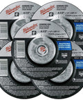 Five Pack 4-1/2 Inch Hubbed Grinding Wheels for Grinders, Beastly Metal and Stainless Steel Grinding, 4-1/2 x 1/4 x 5/8 Inch Arbor