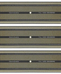Three large solderable breadboard prototype boards for DIY electronics, gold plated, matte black, compatible with Arduino, ESP8266