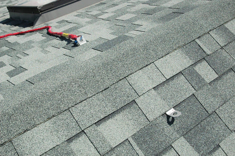 D-Minus Anchor Point Naked 10 Pack For OSHA Fall Protection And Roofing Safety installed on shingled rooftop