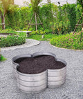 Galvanized Raised Garden Bed Outdoor 3x3x1 Ft Planter For Vegetables And Flowers in a garden setting